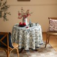 thumbnail image 3 of Mantel ISAENNE Designer de lino francés azul floral, 140 cm, 3 of 7