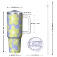 thumbnail image 2 of 40oz Tumbler with Handle and Straw, Vacuum Insulated Stainless Steel Travel Mug, Fits Car Cup Holder, Daisy Floral Print, 2 of 6