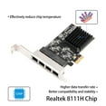 thumbnail image 3 of PCIe 4 Ports Gigabit Ethernet Controller Card 1x 1000Mbps NIC RTL8111H Chips with Low Profile Bracket for desktop, 3 of 5