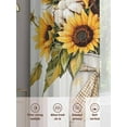 thumbnail image 3 of Sunflower Sheer Curtains for Living Room Bedroom Yellow Floral Botanicals Motif Floral Plant Sheer Curtains 96 Inch Long 2 Panels Set Light Filtering Curtain Window Treatments Drapes for Dining Room, 3 of 6