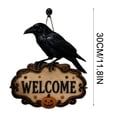 thumbnail image 2 of 2026 Halloween Party Supplies Halloween Witch Welcome Sign Wall Hanging Decor Vintage Flying Witch On Wooden Door Hanger With Pumpkin Star Halloween Front Door, 2 of 7