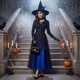 thumbnail image 7 of Gothic Renaissance Dress Women's Witch Costume, Victorian Medieval Cosplay Halloween Dress, Vintage Costume for Cosplay Party, 7 of 7