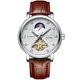 thumbnail image 2 of Reloj mecánico automático para hombre, caja plateada, reloj de vestir de cuero marrón Hugo relojes mecánicos para hombres, 2 of 6