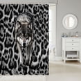thumbnail image 2 of 3D Wolf Gifts Bath Curtain White Silvery Leopard Print Shower Curtain for Teen, Wild Animal Print Fabric Shower Curtain Modern Bathroom Shower Curtain Sets 72"Wx84"L, 2 of 4