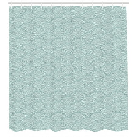 Geometric Shower Curtain Fish Scale Pattern Half Circles Dots