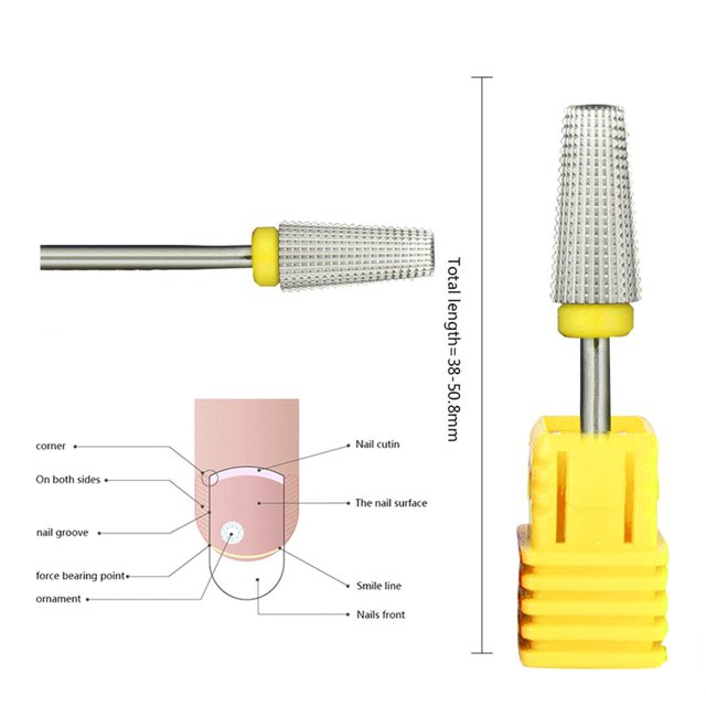 pitrice Multi-functions Salon Electric Pedicure Files Nail Drill Bit for Reshaping Yellow XF