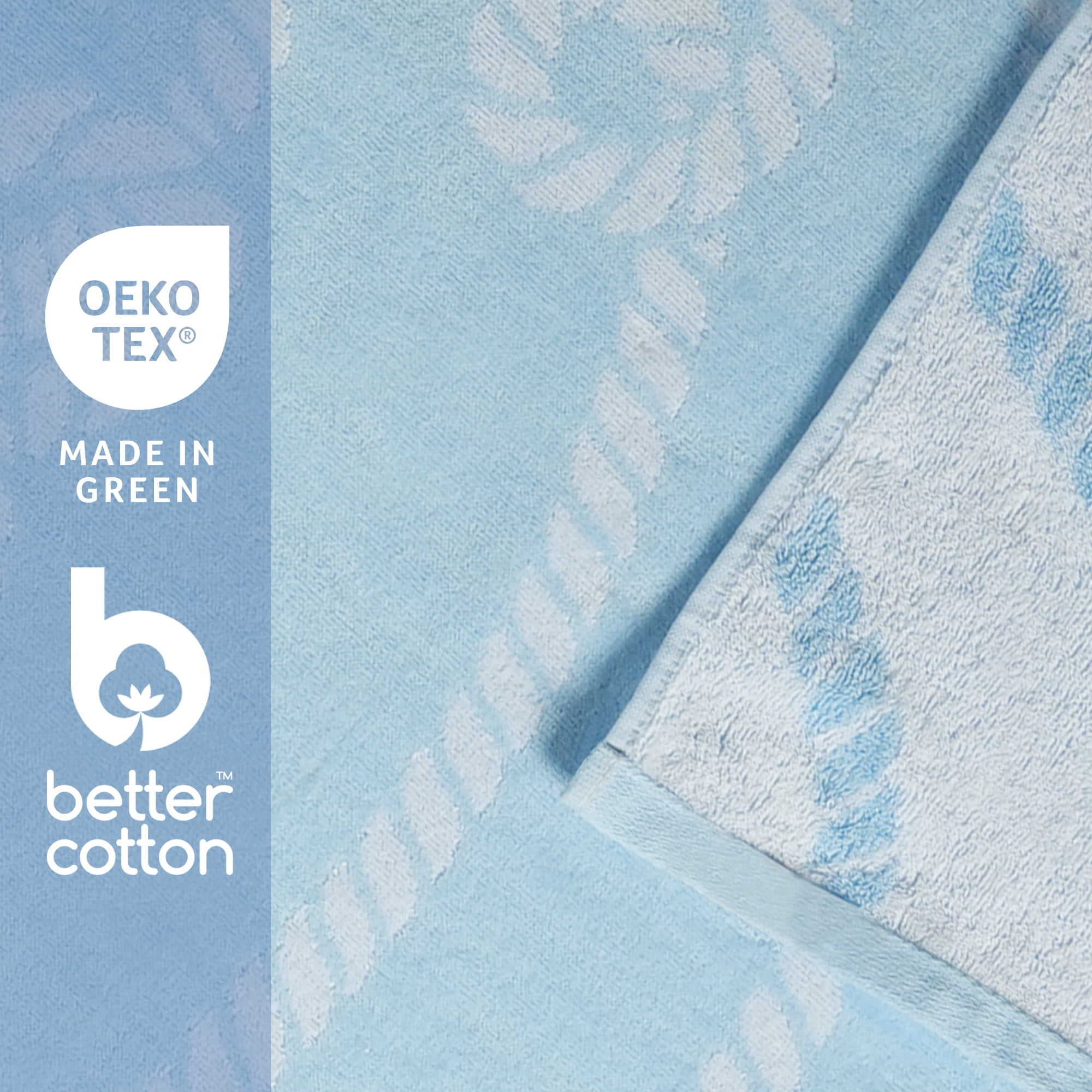 Better Homes & Gardens 2 Pack Cotton Blend Beach Towels, 72 x 38 in, Light Blue Rope