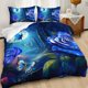 thumbnail image 2 of Juego de Funda Nórdica de Rosa, Tamaño King, Juego de Ropa de Cama de Mariposa y Luna de Bosque para, 2 of 8