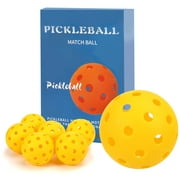 Hengguang Pickleball Balls, 6 Pack 40 Holes Outdoor Pickleball Balls with Mesh Bag, High Elasticity & Durable Yellow Pickle Balls for All Style Pickleball Paddles(Yellow)