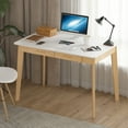 thumbnail image 2 of MONSLIPA Writing Study Table with 2 Drawers, Cumputer Desk for Home Office, White, 39.4"*21.7", 2 of 7