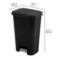 thumbnail image 3 of Sterilite 11.9 Gal Rectangle Step On Trash Kitchen Wastebasket (8 Pack), 3 of 9