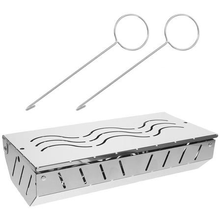 Masteelf Stainless Steel BBQ Smoking Box for Home Use Adds Smoky Flavor to Meats and Vegetables 7.5 x 4.5 x 3 Inches