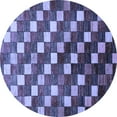 thumbnail image 1 of Ahgly Company Indoor Round Checkered Blue Modern Area Rugs, 3' Round, 1 of 4