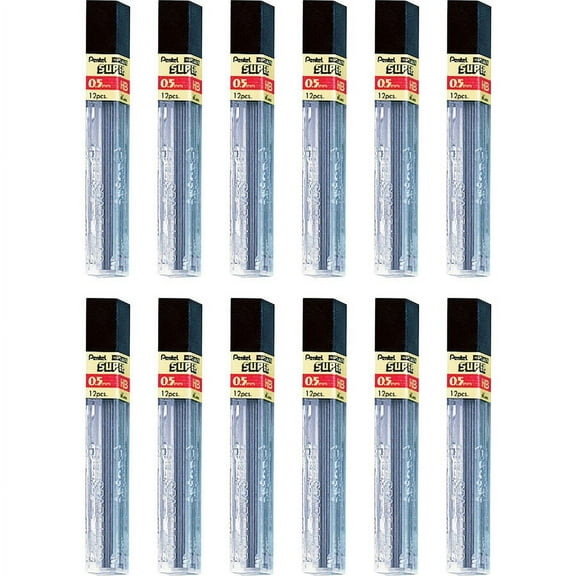 Pentel Super Hi-Polymer Leads - 0.5 mmFine Point - Black - 144 / Box | Bundle of 2 Boxes