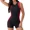 Red, variant on One Piece Athletic Bathing Suit Tummy Control Boyleg Swimsuit Color Block Zipper Modest Swimwear