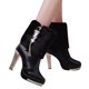 thumbnail image 2 of NECHOLOGY Botas Mujer Adulto Femenino Zapatos Botines para mujer Botas de tacón con de imitación para mujer, zapatos gruesos con tubo corto, súper altos, a la moda, para Europa y Unidos (Black, 8), 2 of 7