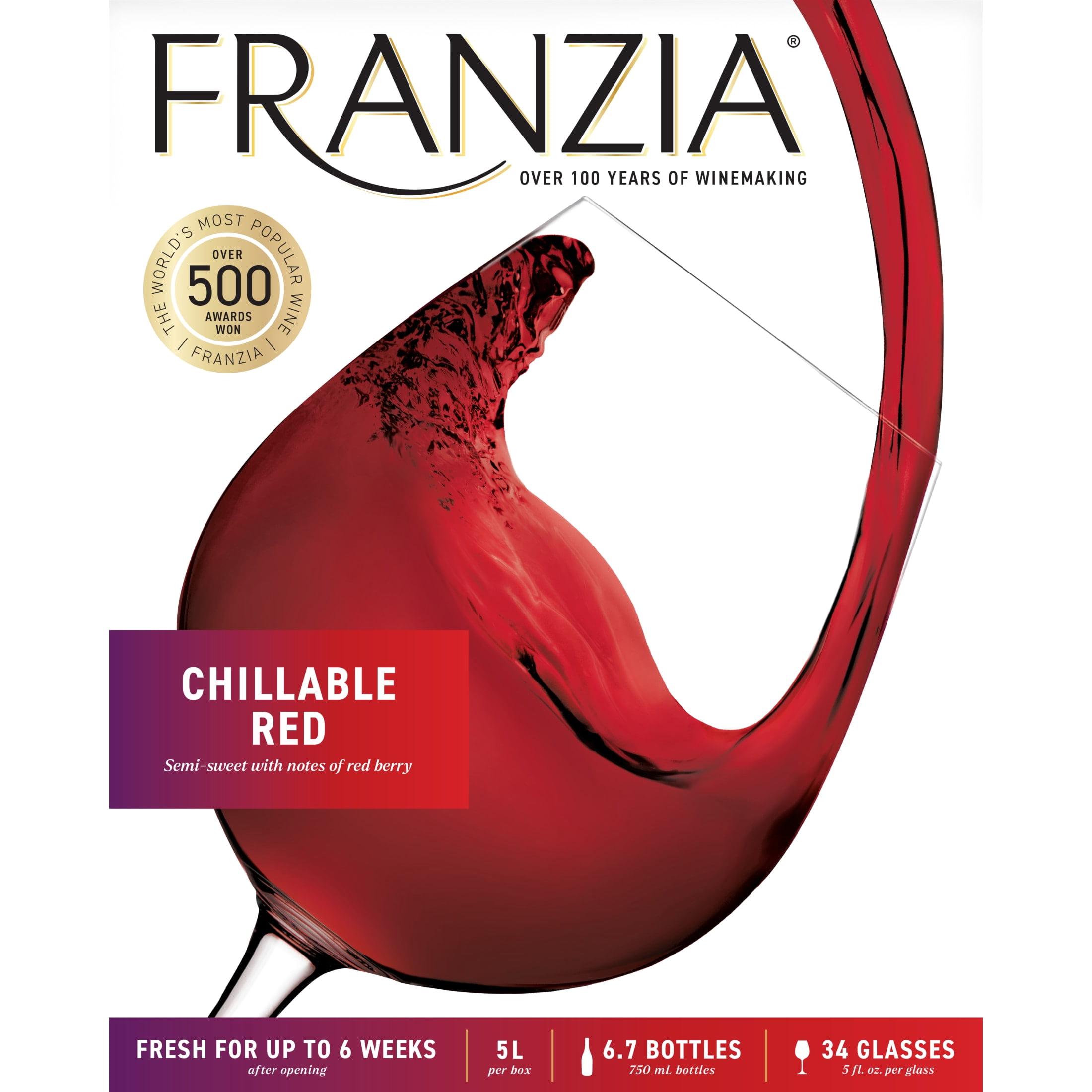 Franzia Chillable Red , 5 L Bag in Box, 9.0% ABV
