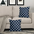 thumbnail image 3 of 4th of July Patriotic Pillow Covers 18x18 Set of 2 Blue Star Americana Independence Day Outdoor Decorative Throw Pillow Cases Farmhouse Decor for Sofa Couch Bed Fourth July Holiday Decorations, 3 of 6