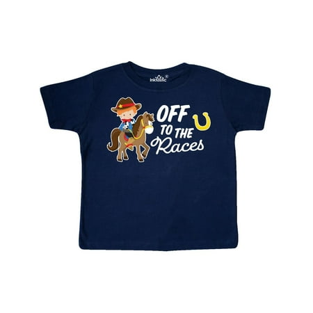 

Inktastic Off To The Races with Cowboy on Horse Gift Toddler Boy Girl T-Shirt