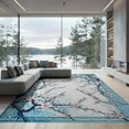 thumbnail image 2 of ODIKA 6'x9' Chinoiserie Pink Washable Area Rug for Family Room, Living Mater Bedroom, Non-Slip, Easy Care, 2 of 7