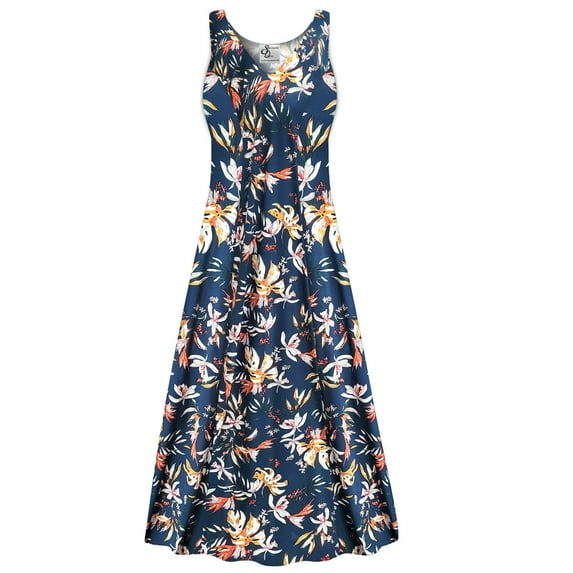 Plus size 0x Womens Dress Midnight Blue Magnolia Sleeveless High V-Neck Princess Cut