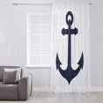 thumbnail image 3 of Nautical Anchor Semi Sheer Curtains Drapes for Living Room,Bedroom,French Doors Window 72 Inches Long,Farmhouse Minimalist White Abstract Art Rod Pocket Chiffon Curtain Drapery Voile Draperies Panel, 3 of 6