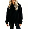 thumbnail image 6 of Womens Oversized Hoodies Pullover Sweatshirts Solid Color Long Sleeve Pullover Sweatshirt Casual Drawstring Hooded Top with Front Kangaroo Pocket, 6 of 6