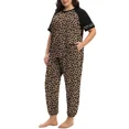 thumbnail image 5 of Cueply Women’s Plus Size Pajama Set 2 Piece Short Sleeve Lounge Top and Elastic Waist Jogger Pants Soft Sleepwear, 5 of 7