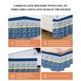 thumbnail image 6 of Blue Yellow Wrap Around Bed Skirts for California King Bed 16" Drop,Bed Skirt with Adjustable Elastic Belt Dust Ruffle Bed Valance Botanical Floral Motifs Wildflower Striped Bed Frame Cover, 6 of 7