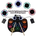thumbnail image 3 of Drum Electric Drum Set Portable Drum Pad Kit 9 Pads Built in Speaker LED Display Screen Monitoring with Colored Lights 2 Drum Stick 2 Foot Pedals USB Or Battery Powered Musical, 3 of 7