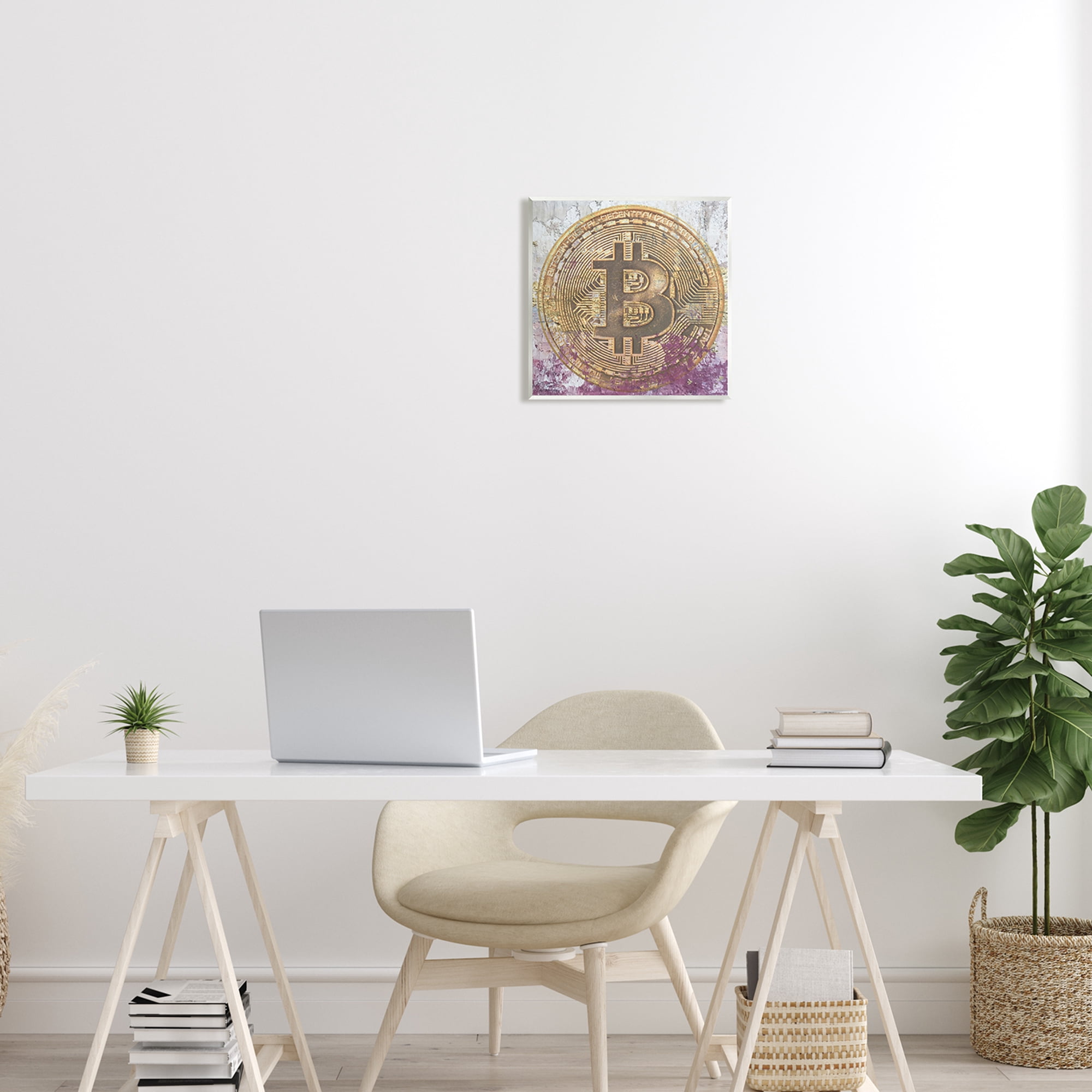 Stupell Abstract Bitcoin Logo Collage Beauty & Fashion Painting Wall Plaque Unframed Art Print Wall Art