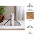 thumbnail image 5 of Decorative Steps Book Ends with Striped Pattern - Modern Resin and Wood Bookends for Bookshelf Decor and Book Accessories - Stylish Office Accent, Desk, or Side Table Decor - Set of 6", Black, 5 of 11