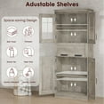 thumbnail image 4 of AKDSteel 67" Tall Bathroom Storage Cabinet with Glass Doors, Adjustable Shelves, Drawer, Freestanding Tall Cabinet Modern Cupboard for Bathroom, Dining Room, Living Room, 4 of 7