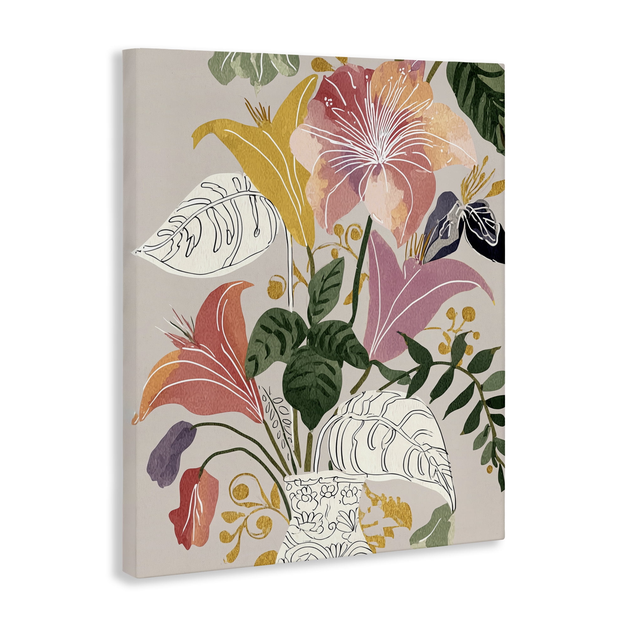 Playful Flower Bouquet Canvas Wall Art, design by Annabelle Hall