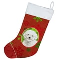 thumbnail image 2 of Caroline's Treasures Snowflakes Bichon Frise Multi-color Christmas Stocking, with Soft Suede Fabric 18", 2 of 3