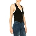 thumbnail image 3 of Women's Casual Solid Racerback Vest Button Down Closure, 3 of 7