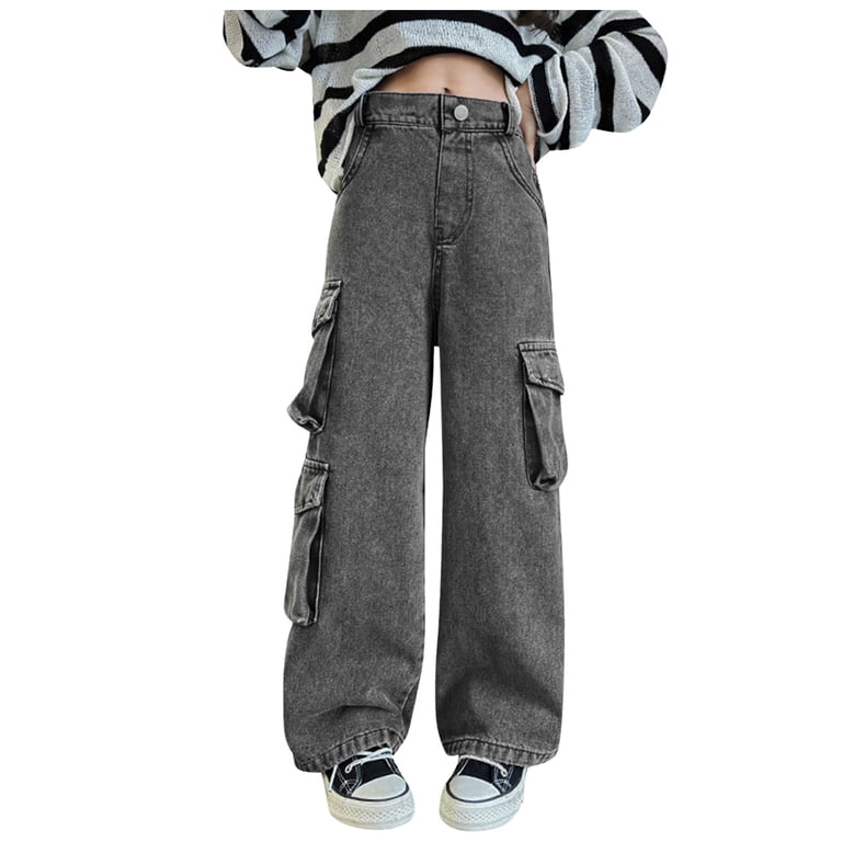 Tfken Jeans For Girls Kids Size 6-7 Years Cargo Comfort Waist