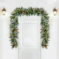 thumbnail image 4 of Qunler 9ft Outdoor Pre-Lit Christmas Garland with Lights & Timer for Fireplace Mantel Indoor Outdoor Christmas Decoration, 8 Modes, Battery Operated, Green, 4 of 10
