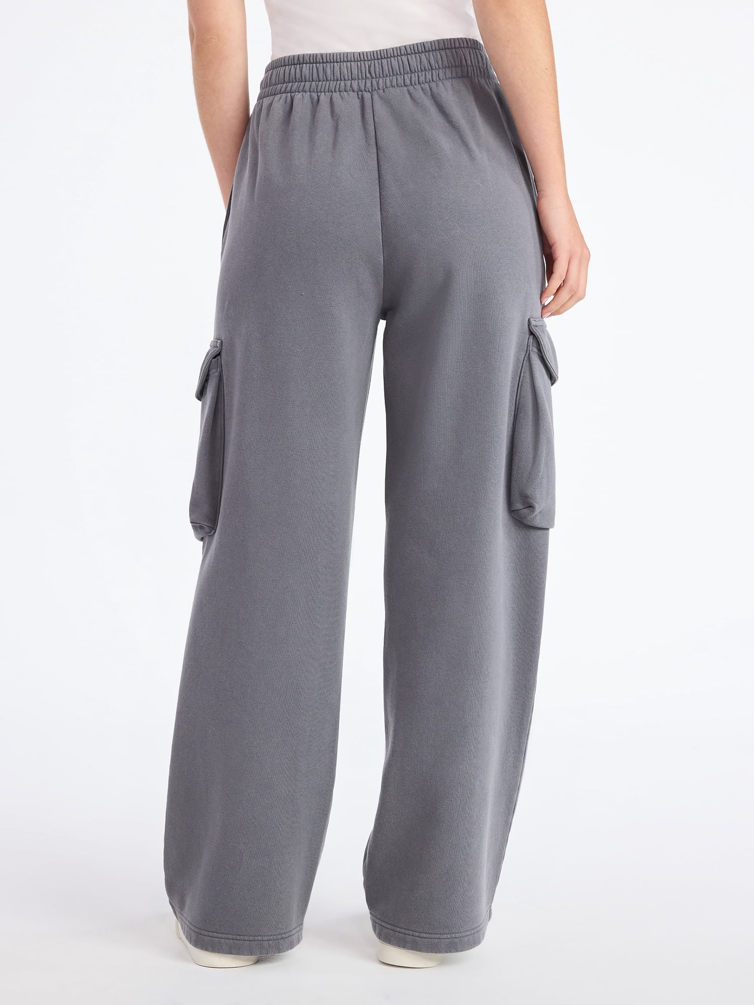 Scoop Women's and Women's Plus Utility Wide Leg Cargo Sweatpant, Sizes XS-4X