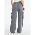 thumbnail image 3 of Scoop Women’s Mineral Washed Wide Leg Cargo Sweatpants, Sizes XS-XXL, 3 of 5