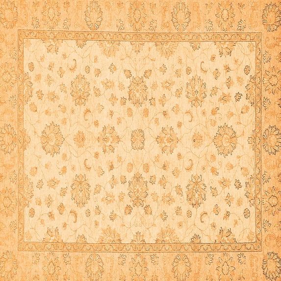 Ahgly Company Indoor Square Oriental Orange Traditional Area Rugs, 8' Square