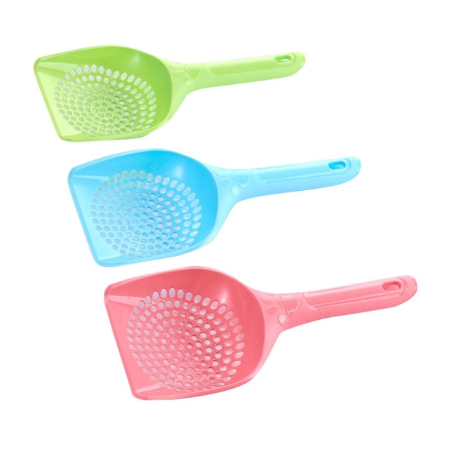 3 uds Color aleatorio útil pala para arena para gatos herramienta de limpieza de mascotas Scoop sift gato arena productos de limpieza cucharas Sistemas de eliminación de arena para gatos aleatorio S Billuyoard JJ20069-01