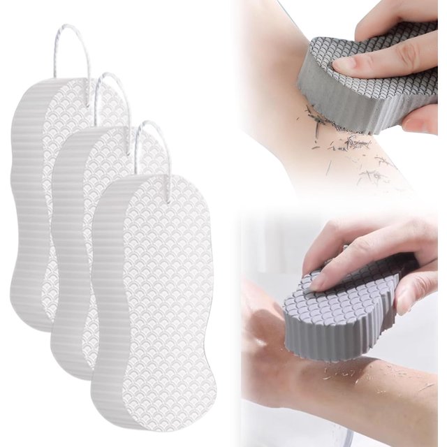 Magic Exfoliating Sponge, Super Soft Reusable Bath Sponge (White, 3PCS)