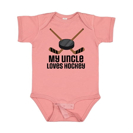 

Inktastic My Uncle Loves Hockey Gift Baby Boy or Baby Girl Bodysuit