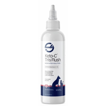 Stratford Keto-C Tris Flush Medicated Solution for Dogs, Cats and Horses, Cucumber Melon Scent, 12 oz