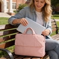 thumbnail image 7 of JOGZMZ Quilted Laptop Bag for Women, Lightweight Nylon Shoulder Bag with Padded Protection, Handheld Tote for Commute and Travel, Fits 14 Inch Notebook, 7 of 7