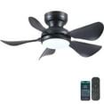 thumbnail image 1 of 32 Inch Modern Ceiling Fans with Lights, Small Flush Mount Ceiling Fan with Light and Remote/APP Control, 5 Reversible 6, 1 of 9