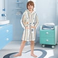 thumbnail image 5 of FORMRS Niños Bathrobe Unisex Hooded Robe Soft Plush Pajamas Sleepwear, Size 4-6T, Nautical Pattern, 5 of 7