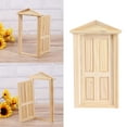 thumbnail image 2 of 1/12 mini house Miniature Exterior Inward Open 6-panel Wood Door with Steepletop, 2 of 8