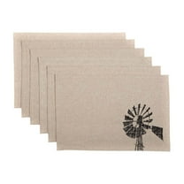 VHC Brands Sawyer Mill 12 x 18" Cotton Placemats, Windmill, Set of 6